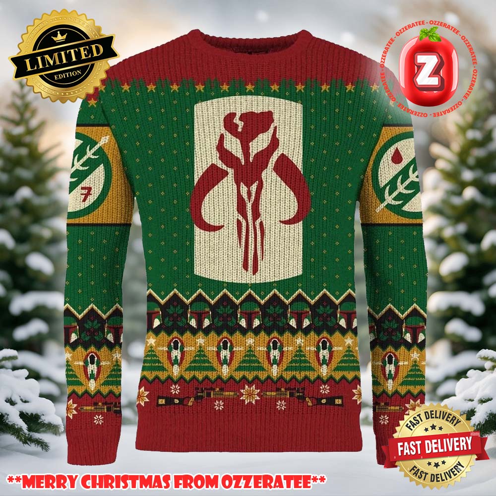 Star Wars Merry Mandalorian Ugly Christmas Sweater 2025 Star Wars Merry Mandalorian Ugly Christmas Sweater 2025