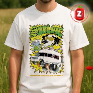 Sublime Live Poster At Mariners Point Park In San Diego California On October 18 2025 Smoking Dog Van Cartoon Artwork Unisex T-Shirt