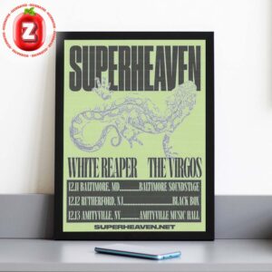 Superheaven Tour Poster With White Reaper And The Virgos In Baltimore MD Rutherford NJ And Amityville NY December 2025 Home Decor Poster Canvas