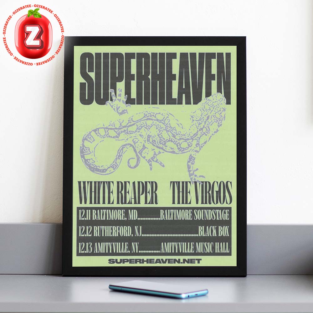 Superheaven Tour Poster With White Reaper And The Virgos In Baltimore MD Rutherford NJ And Amityville NY December 2025 Home Decor Poster Canvas Superheaven Tour Poster With White Reaper And The Virgos In Baltimore MD Rutherford NJ And Amityville NY December 2025 Home Decor Poster Canvas