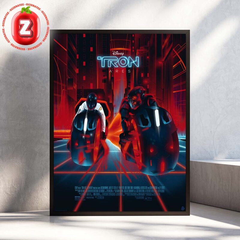 TRON Ares Movie Poster Official Artwork by Disney 2025 Neon Lightcycle Chase Futuristic Home Decor Poster Canvas
