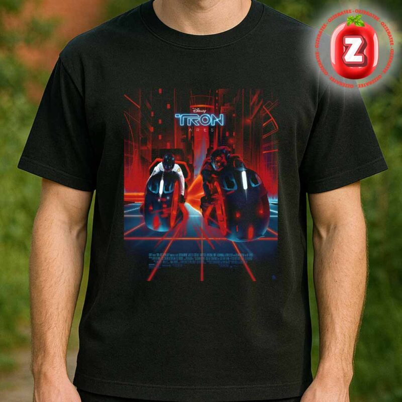TRON Ares Movie Poster Official Artwork by Disney 2025 Neon Lightcycle Chase Futuristic Unisex T Shirt