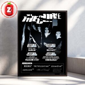 The Cure Concert Music Poster At Marlay Park In Dublin On June 26 2026 Dark Gothic Artwork Home Decor Poster Canvas