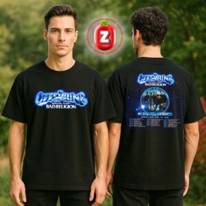 The Offspring Music Poster At Worldwide Venues In Global Cities On 2026 Supercharged Tour Futuristic Space Artwork Two Sides Unisex T-Shirt