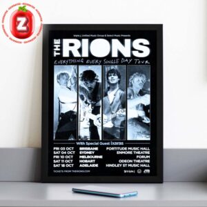The Rions Everything Every Single Day Tour Poster In Brisbane Sydney Melbourne Hobart Adelaide Australia October 2025 Home Decor Poster Canvas