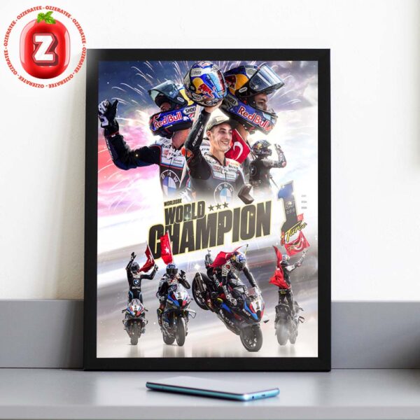 Toprak Razgatlioglu 2025 Triple WorldSBK Champion Celebration Home Decor Poster Canvas