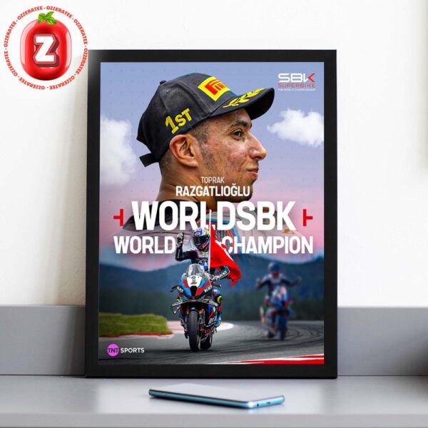 Toprak Razgatlioglu 3rd World Title 2021 2024 2025 Turkish Flag Home Decor Poster Canvas