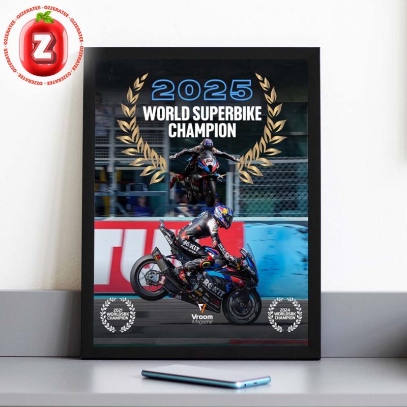 Toprak Razgatlioglu WorldSBK Champion 2025 Turkish Flag Celebration Home Decor Poster Canvas