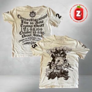 Travis Scott 2025 Korea Merch Circus Maximus Tour Two Sides Unisex T-Shirt Travis Scott 2025 Korea Merch Circus Maximus Tour Two Sides Unisex T-Shirt