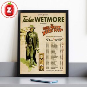 Tucker Wetmore Brunette World Tour 2026 Poster Vintage Western Music Art Print Home Decor Poster Canvas