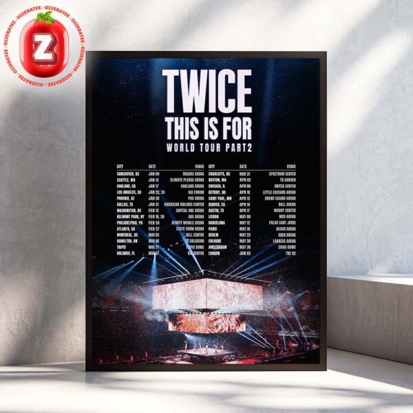 Twice Music Poster At Global Venues In Worldwide Cities On 2026 This Is For World Tour Part 2 Artwork Home Decor Poster Canvas