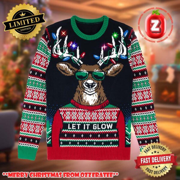 Twilight Let It Glow Reindeer LED Light-Up Ugly Christmas Sweater