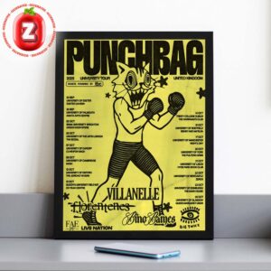 Villanelle Tour Poster In United Kingdom On September To October 2025 Punchbag University Tour Artwork Home Decor Poster Canvas