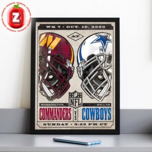 Washington Commanders vs Dallas Cowboys NFL Week 7 Matchup Poster On October 19 2025 Rivalry Game Home Decor Poster Canvas