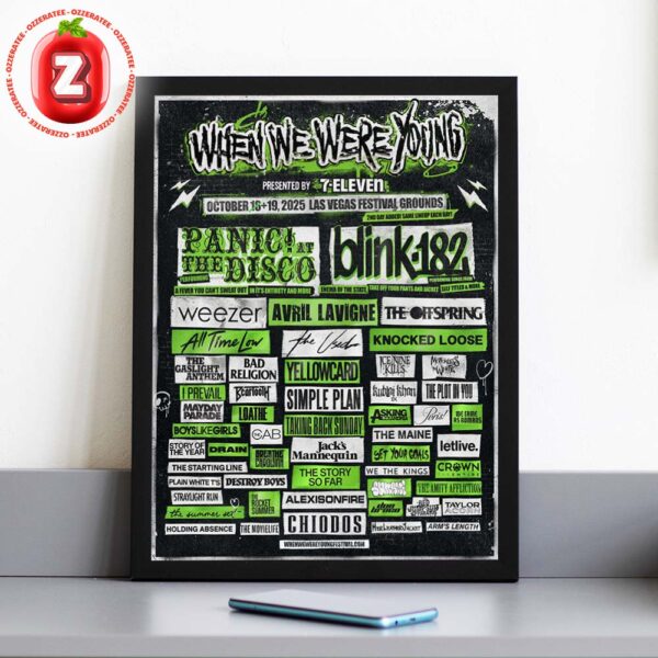When We Were Young Festival Poster At Las Vegas Festival Grounds In Las Vegas NV On October 18 To 19 2025 Neon Punk Lineup Artwork Home Decor Poster Canvas