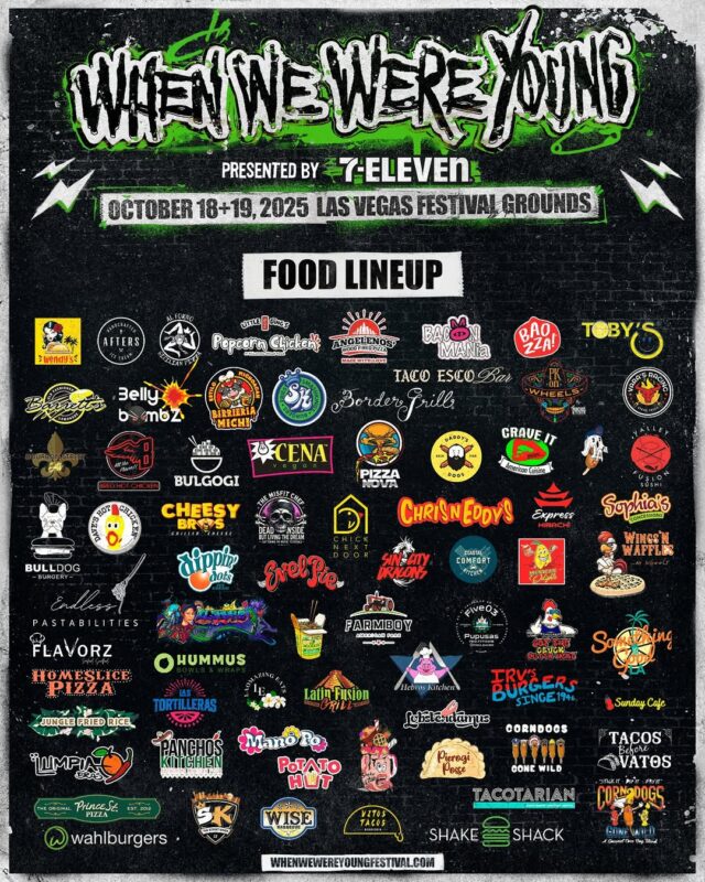 When We Were Young Festival Poster In Las Vegas On October 18 To 19 2025 Presented By 7 Eleven Pop Punk Music Festival Artwork