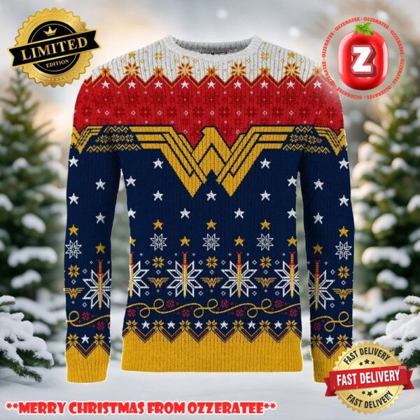 Wonder Woman A Wonder-ful Christmas Time Ugly Christmas Sweater 2025