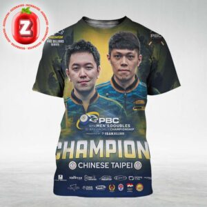 Wu Kun Lin Hsieh Chia Chen Champions Poster Chinese Taipei PBC WPA Men’s Doubles 10-Ball World Championship 2025 Predator Pro Billiard Series All Over Print Shirt