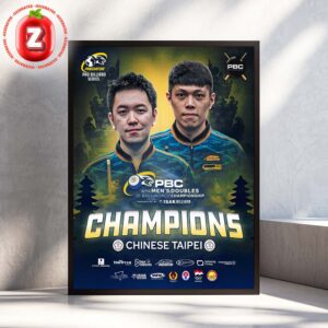 Wu Kun Lin Hsieh Chia Chen Champions Poster Chinese Taipei PBC WPA Men’s Doubles 10-Ball World Championship 2025 Predator Pro Billiard Series Home Decor Poster Canvas