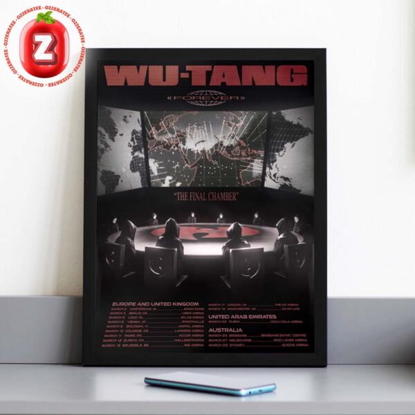 Wu-Tang Clan Forever The Final Chamber Tour Poster In Europe And United Kingdom March 2025 Hip Hop Concert Artwork Home Decor Poster Canvas