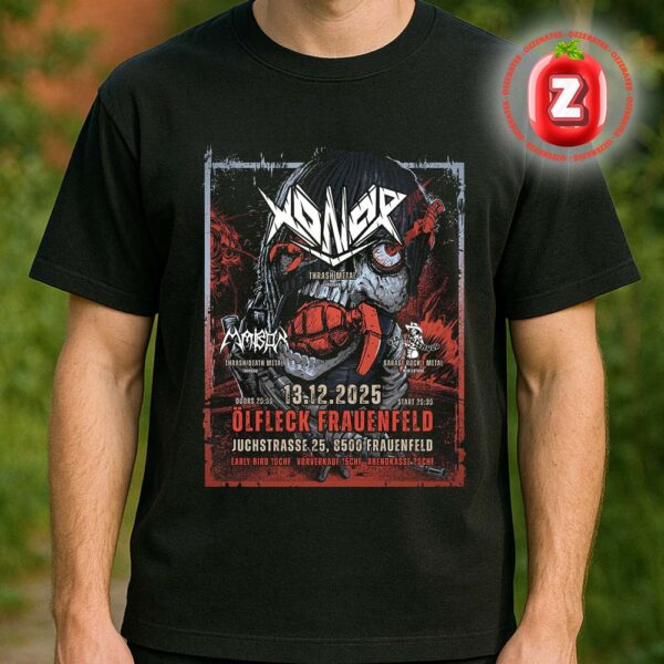 XONER Thrash Metal Live Concert Poster At Ölfleck In Frauenfeld Switzerland On December 13 2025 With Amison And Stranglehold Unisex T-Shirt