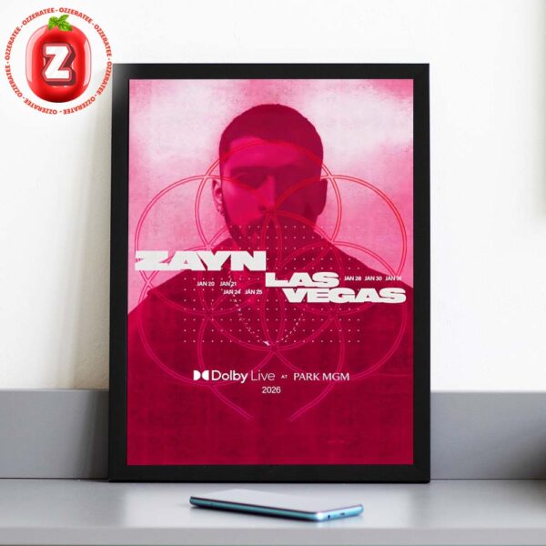Zayn Malik Tour Poster At Dolby Live In Las Vegas On January 2026 Park MGM Residency Artwork Home Decor Poster Canvas
