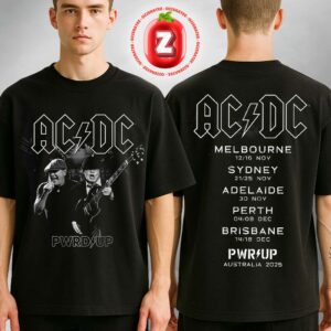 ACDC Angus And Brian PWR UP Tour Australia 2025 Dates And Locations Two Sides Unisex T-Shirt