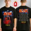 ACDC Australia PWR UP Tour 2025 Two Sides Unisex T-Shirt