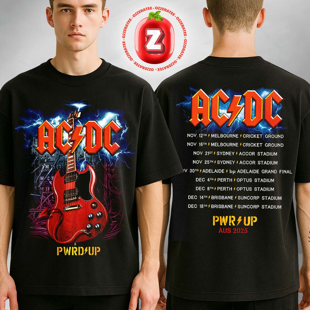 ACDC Angus Gibson PWR UP Tour 2025 Dates And Locations Two Sides Unisex T-Shirt ACDC Angus Gibson PWR UP Tour 2025 Dates And Locations Two Sides Unisex T-Shirt