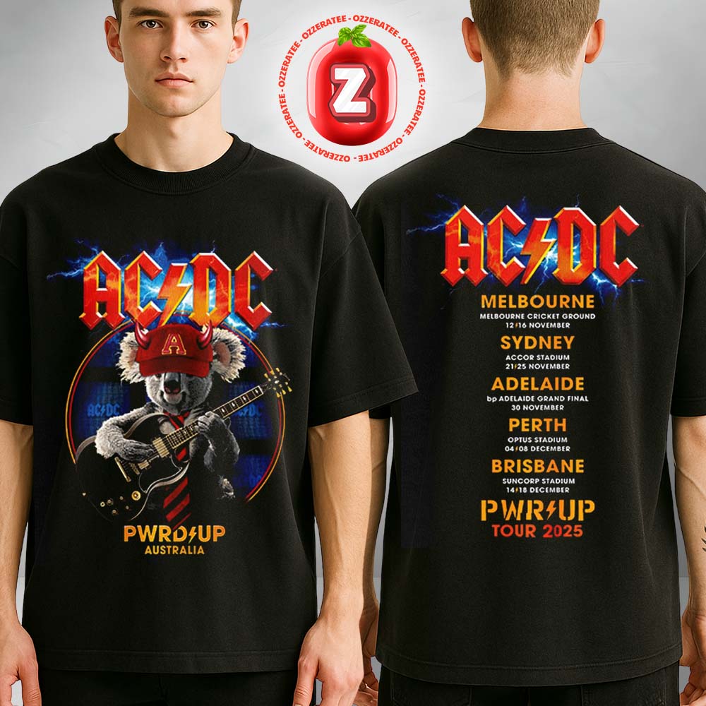 ACDC Koala Australia PWR UP Tour 2025 Two Sides Unisex T-Shirt ACDC Koala Australia PWR UP Tour 2025 Two Sides Unisex T-Shirt