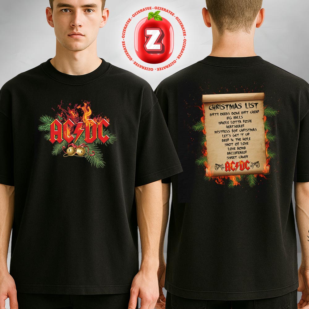 ACDC Shirt At Sydney Opera House In Sydney AU On December 25 2025 Holiday Wish List Christmas Fire Two Sides Unisex T-Shirt ACDC Shirt At Sydney Opera House In Sydney AU On December 25 2025 Holiday Wish List Christmas Fire Two Sides Unisex T-Shirt
