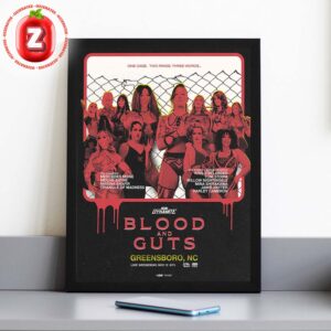 AEW Blood And Guts Poster Greensboro NC 2025 Women’s Cage Match Wrestling Artwork Home Decor Poster Canvas