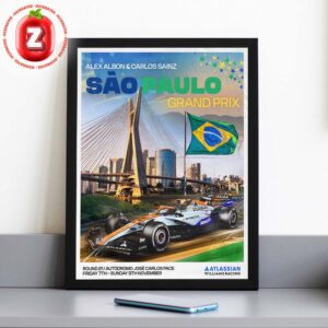 Alex Albon And Carlos Sainz São Paulo Grand Prix Racing Poster At Autódromo José Carlos Pace In Brazil On November 7 To 9 2025 Home Decor Poster Canvas