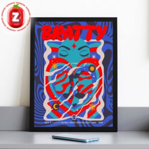 Bratty Live Poster At Veltrac Music Festival In Lima Peru On November 9 2025 Colorful Psychedelic Artwork Home Decor Poster Canvas