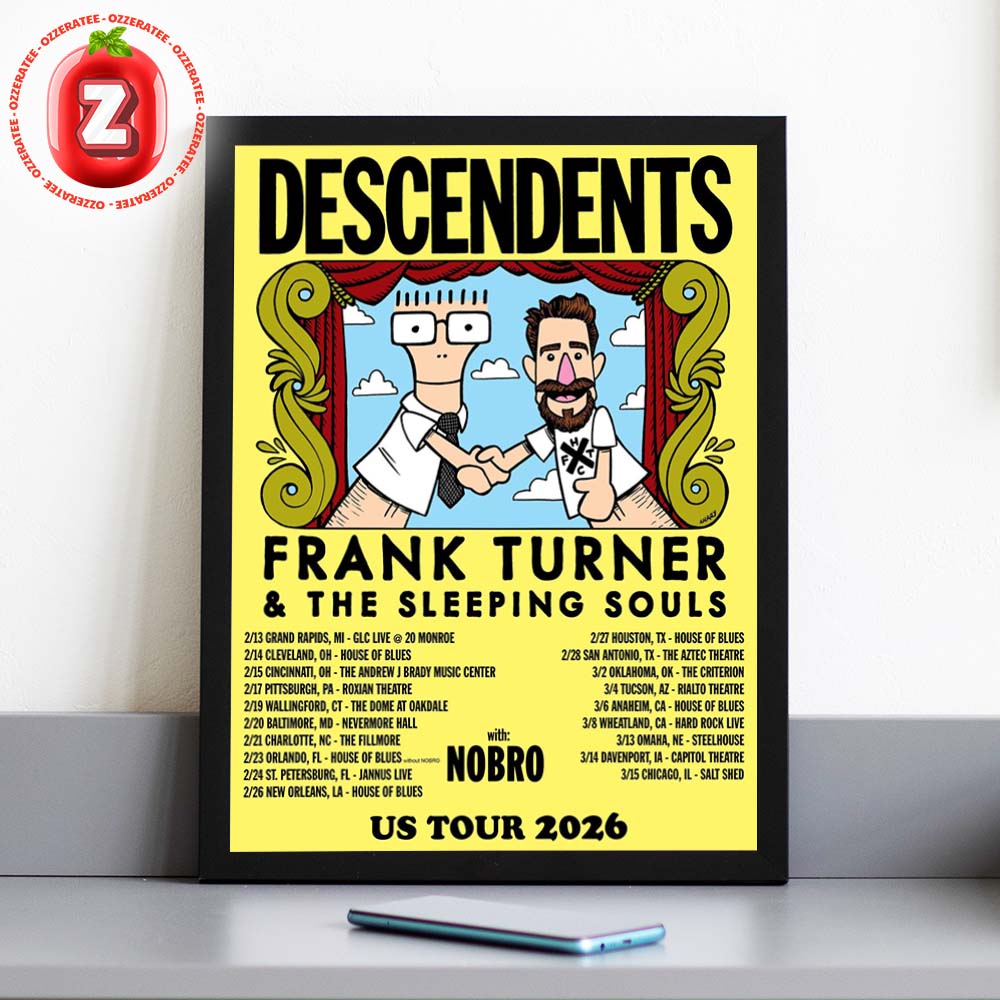 Descendents Frank Turner US Tour Music Poster In America 2026 Home Decor Poster Canvas Descendents Frank Turner US Tour Music Poster In America 2026 Home Decor Poster Canvas