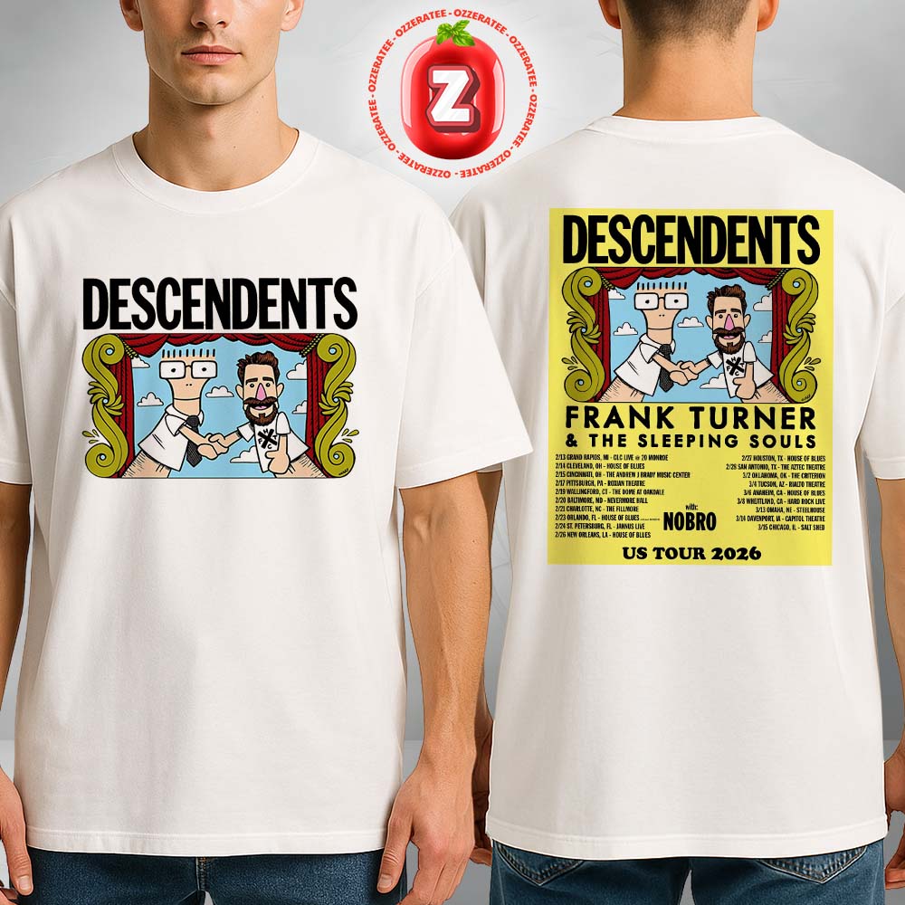 Descendents Frank Turner US Tour Music Poster In America 2026 Two Sides Unisex T-Shirt Descendents Frank Turner US Tour Music Poster In America 2026 Two Sides Unisex T-Shirt