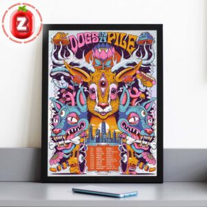 Dogs In A Pile Psychedelic Tour Poster In Chicago IL And Midwest USA On November 2025 Home Decor Poster Canvas