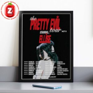 Ellise The Pretty Evil Tour Act II 2026 Concert Poster At Multiple Venues In USA On Jan To Feb 2026 Home Decor Poster Canvas