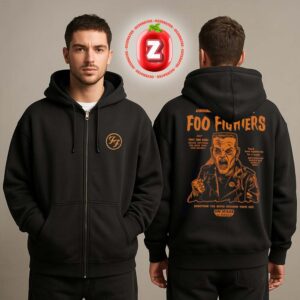 Foo Fighters Exclusive For Halloween 2025 Amazon Music Merch Drop Black Orange FF Logo Two Sides Unisex Zip Hoodie