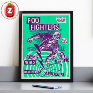 Foo Fighters Music Show At The Nile Theater In Bakersfield California On November 3 2025 Skeleton Shockwave Home Decor Poster Canvas