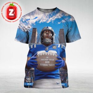 Jonathan Taylor 1000 Rushing Yards Berlin Game Poster Indianapolis Colts 2025 NFL Artwork All Over Print Shirt