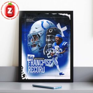 Jonathan Taylor Franchise Record 65 Career Rushing Touchdowns Poster Colts History 2025 NFL Artwork Home Decor Poster Canvas