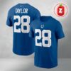 Jonathan Taylor Indianapolis Colts Blue Name And Number NFL 2025 Season Two Sides Unisex T-Shirt