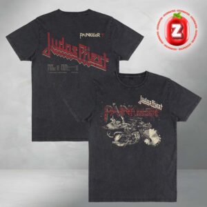 Judas Priest Painkiller Vintage Anniversary Tracklist Unisex Washed Tee