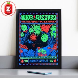 King Gizzard And The Lizard Wizard Concert Poster At SaSaZu In Prague Czech Republic On November 11 2025 Neon Floral Artwork Home Decor Poster Canvas
