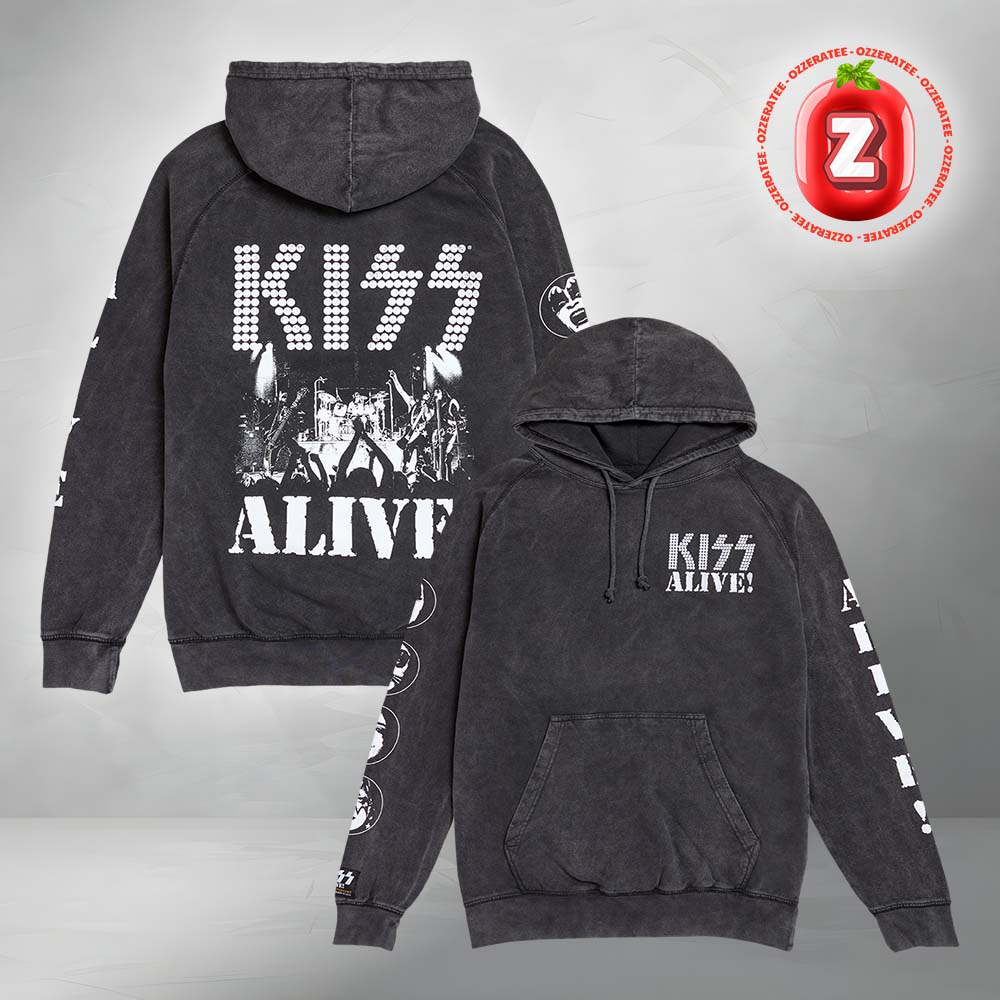 Kiss ALIVE! 50th Anniversary Unisex Washed Hoodie Kiss ALIVE! 50th Anniversary Unisex Washed Hoodie