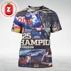 Kyle Larson Hendrick 2x Motorsports 2025 NASCAR Cup Series Champion Racing Triumph All Over Print Shirt