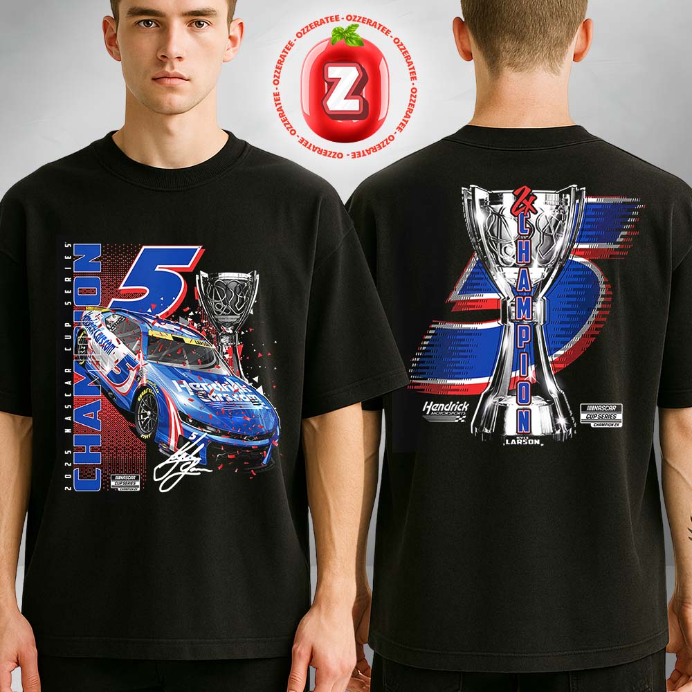 Kyle Larson Hendrick Motorsports Team Collection 2025 NASCAR Cup Series Champion Car 2025 Two Sides Unisex T-Shirt Kyle Larson Hendrick Motorsports Team Collection 2025 NASCAR Cup Series Champion Car 2025 Two Sides Unisex T-Shirt