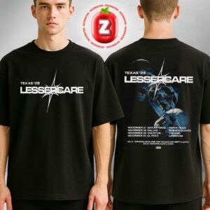 Lessercare Texas Tour 2025 Rock Art Print At Multiple Venues In Texas USA On Nov To Dec 2025 Two Sides Unisex T-Shirt