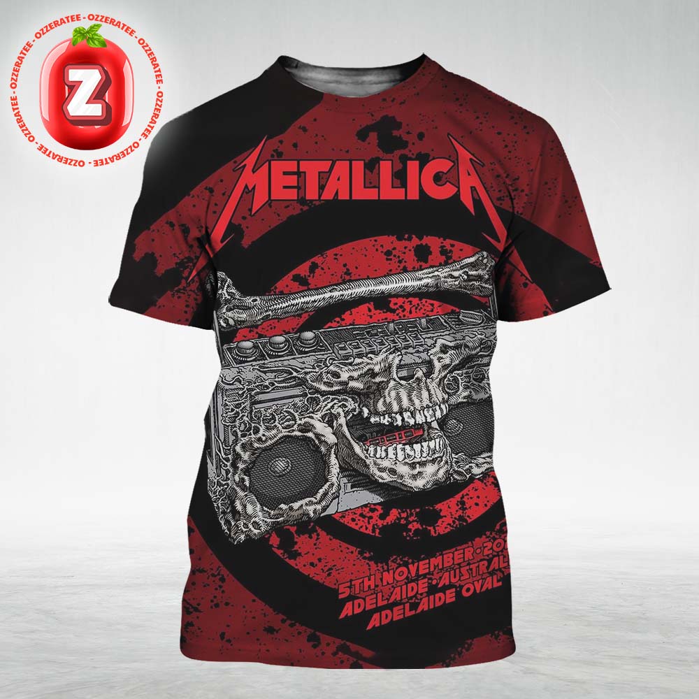 Metallica M72 Adelaide At Adelaide Oval In Adelaide Australia On November 5 2025 Skull Boombox Artwork All Over Print Shirt